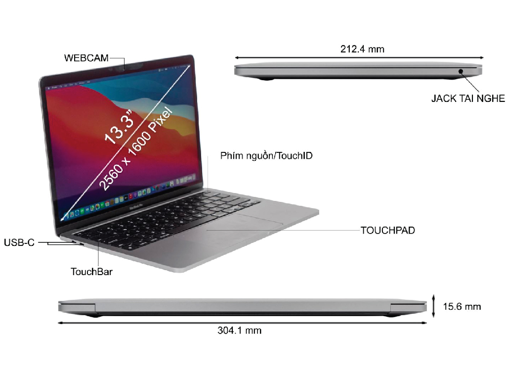 Màn hình của Macbook Pro Touchbar 13