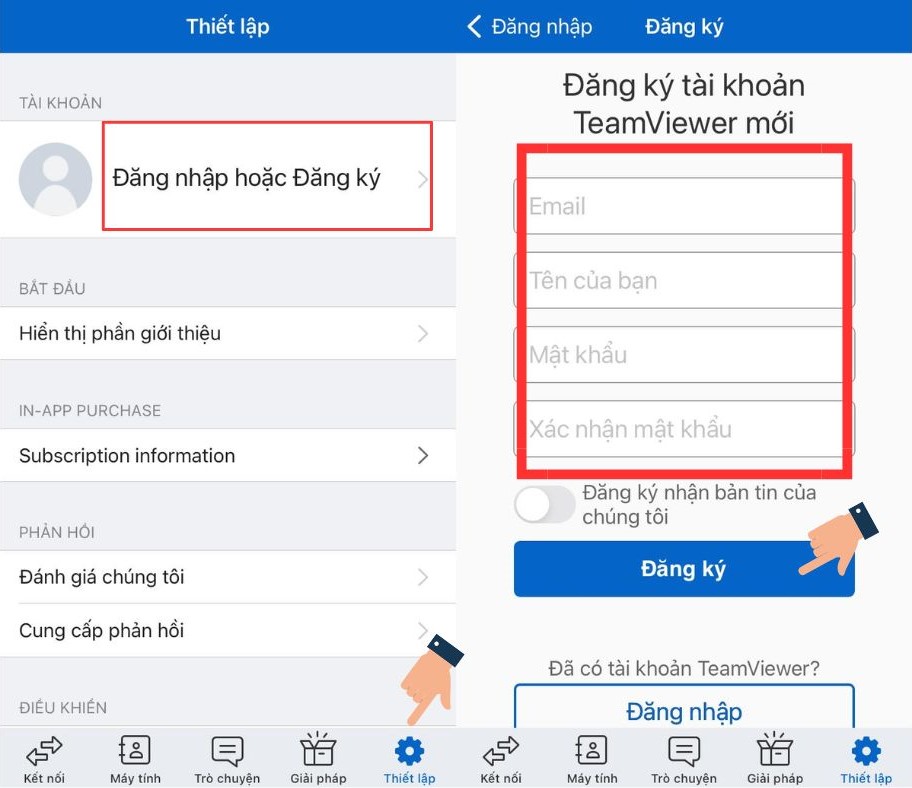 Hướng dẫn tải và đăng ký tài khoản TeamViewer