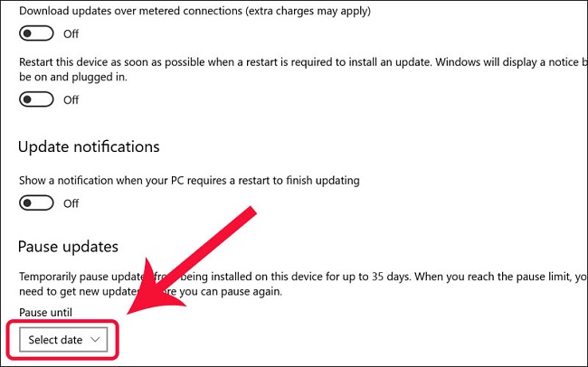 Cách tắt Windows Update tạm thời - Bước 4