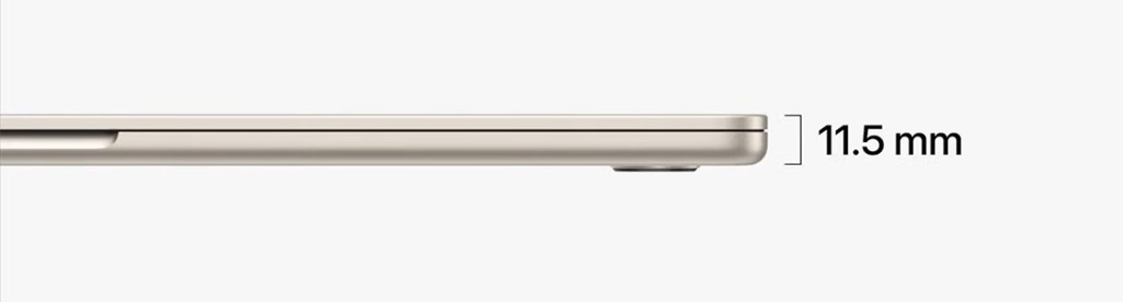 macbook air 2023 mỏng 11,5mm