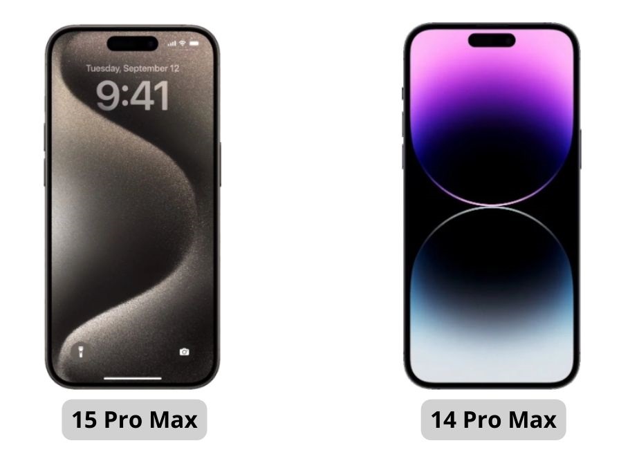 so sánh iphone 15 pro max và iphone 14 pro max về thiết kế