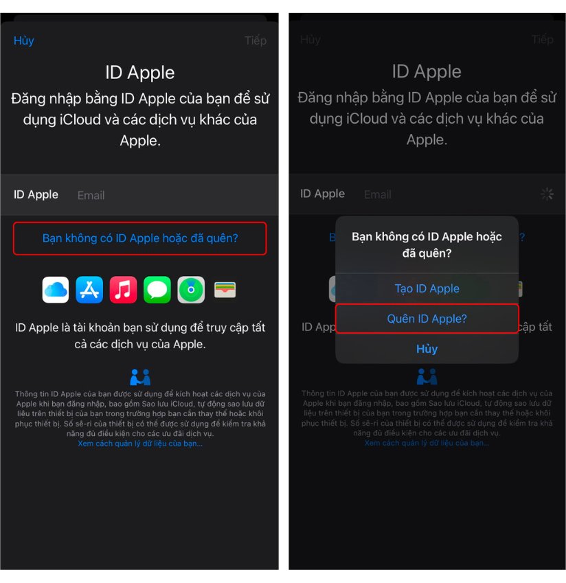 Hướng dẫn các khôi phục mật khẩu iCloud iPhone - Bước 2