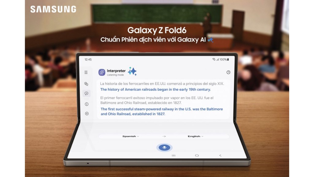 Phiên dịch trực tiếp trên Samsung Galaxy Z Fold6
