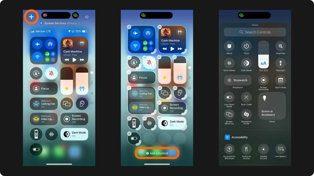 iOS 18 Control Center